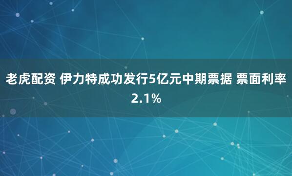 老虎配资 伊力特成功发行5亿元中期票据 票面利率2.1%